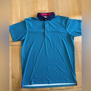 Greyson Teal Polo with Navy Collar